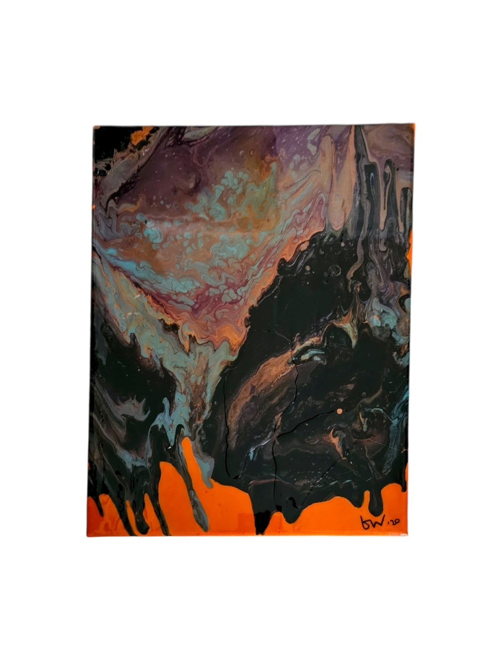 Abstract Resin Drip Painting Canvas - 12x16"